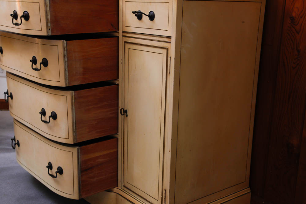 Cream Bump Out Chest of Drawers