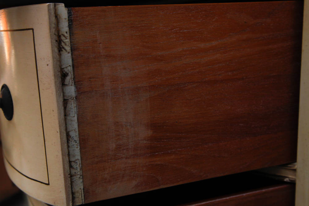 Cream Bump Out Chest of Drawers