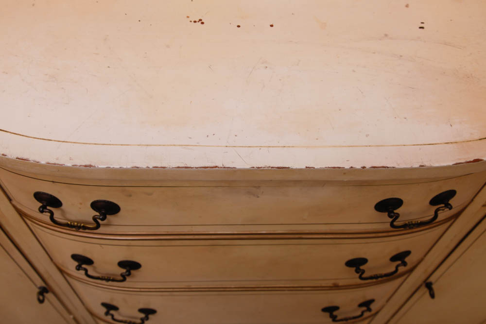 Cream Bump Out Chest of Drawers