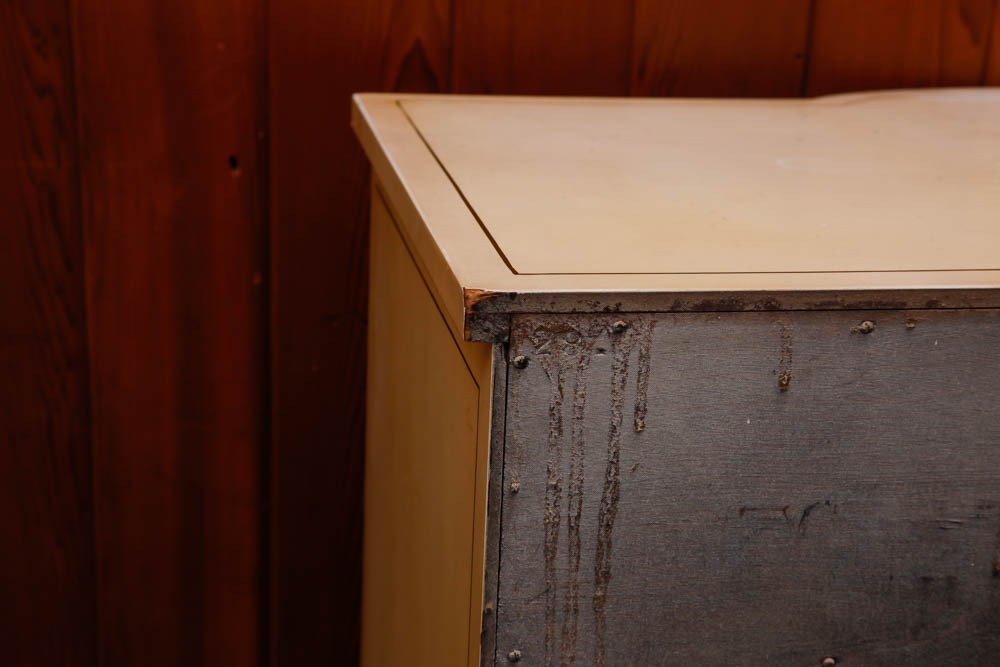 Cream Bump Out Chest of Drawers