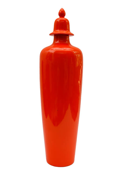 Orange Ceramic Urn