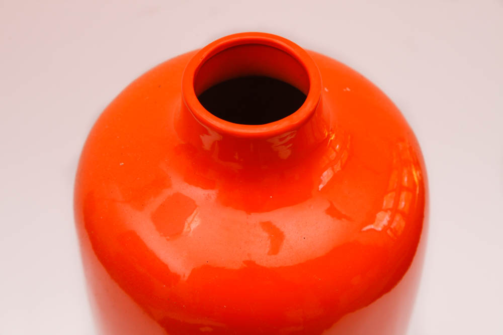 Orange Ceramic Urn