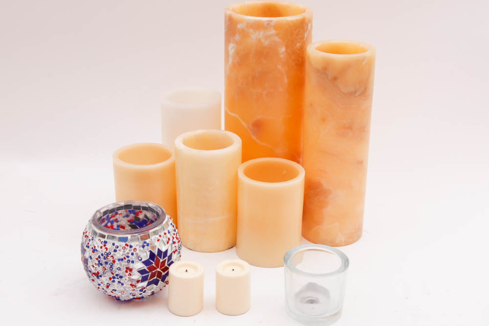 Grouping of Candle Votives and Flameless Candles
