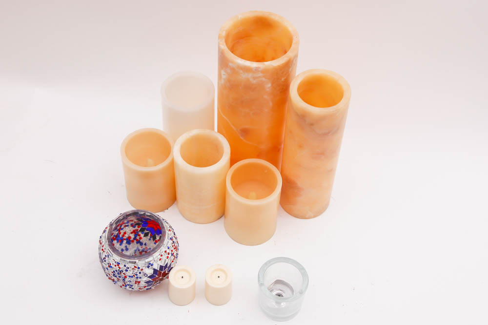 Grouping of Candle Votives and Flameless Candles