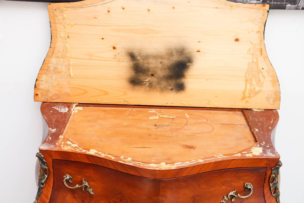 Louis XV Style Walnut Bombe Commode