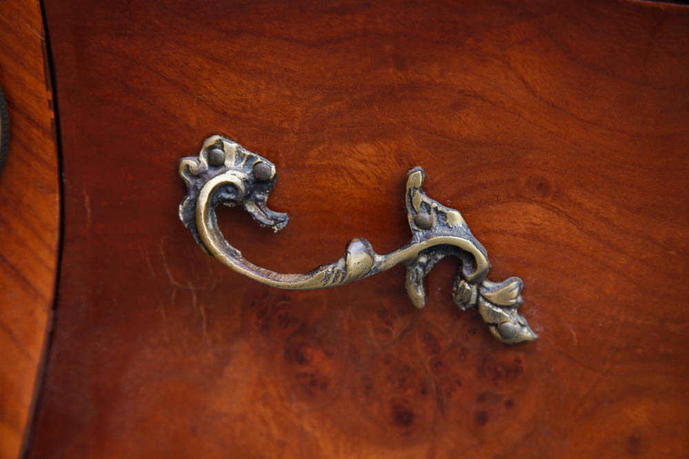 Louis XV Style Walnut Bombe Commode