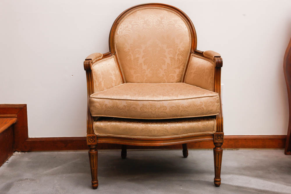Upholstered Mahogany Armchair