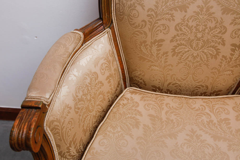 Upholstered Mahogany Armchair