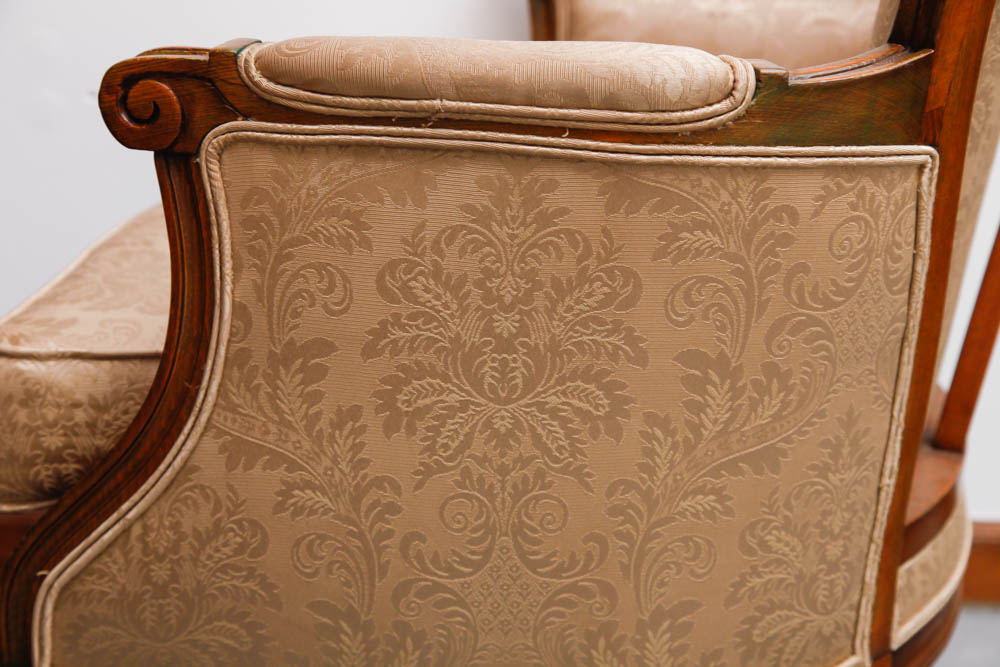 Upholstered Mahogany Armchair