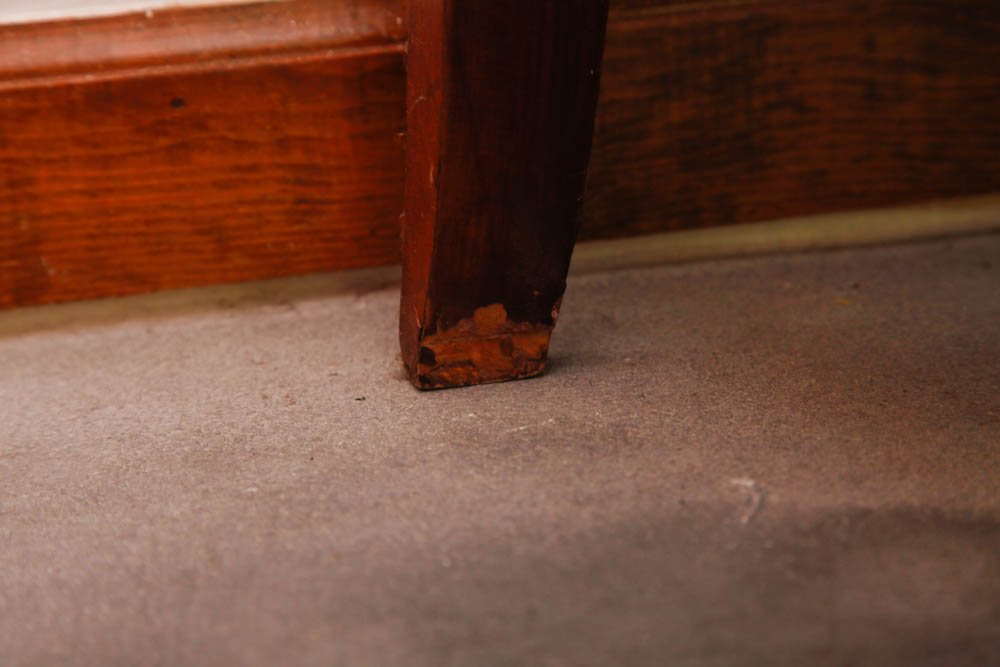 Tan Leather and Wood Armchair