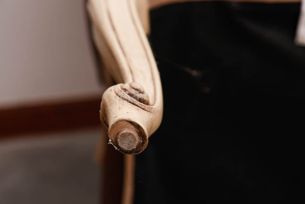 Tan Leather and Wood Armchair