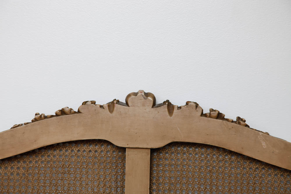Full Wood and Rattan Bed Head Board