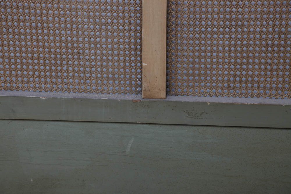 Full Wood and Rattan Bed Head Board