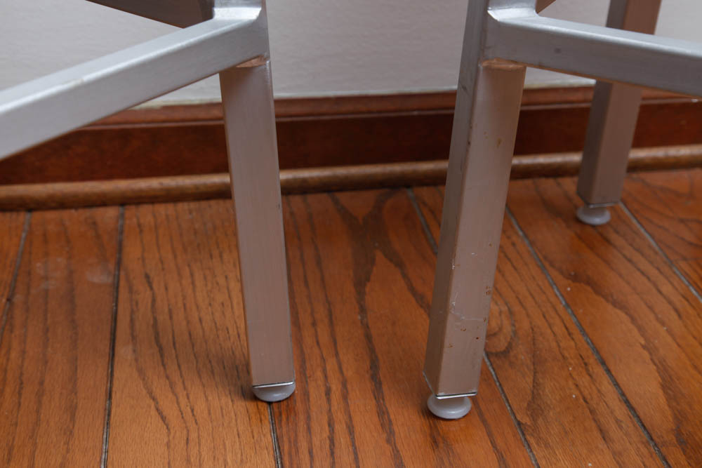 Set of Silver Tone Bar Stools