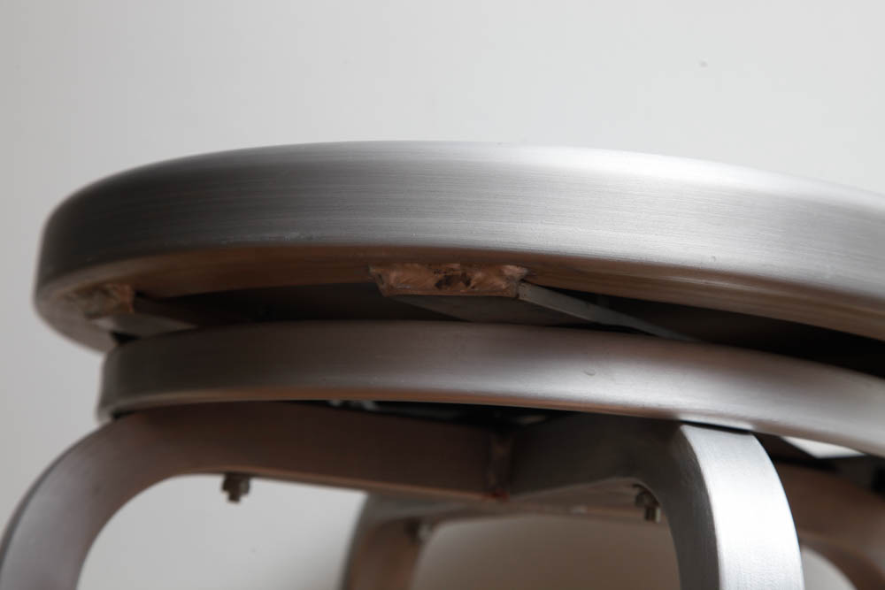 Set of Silver Tone Bar Stools