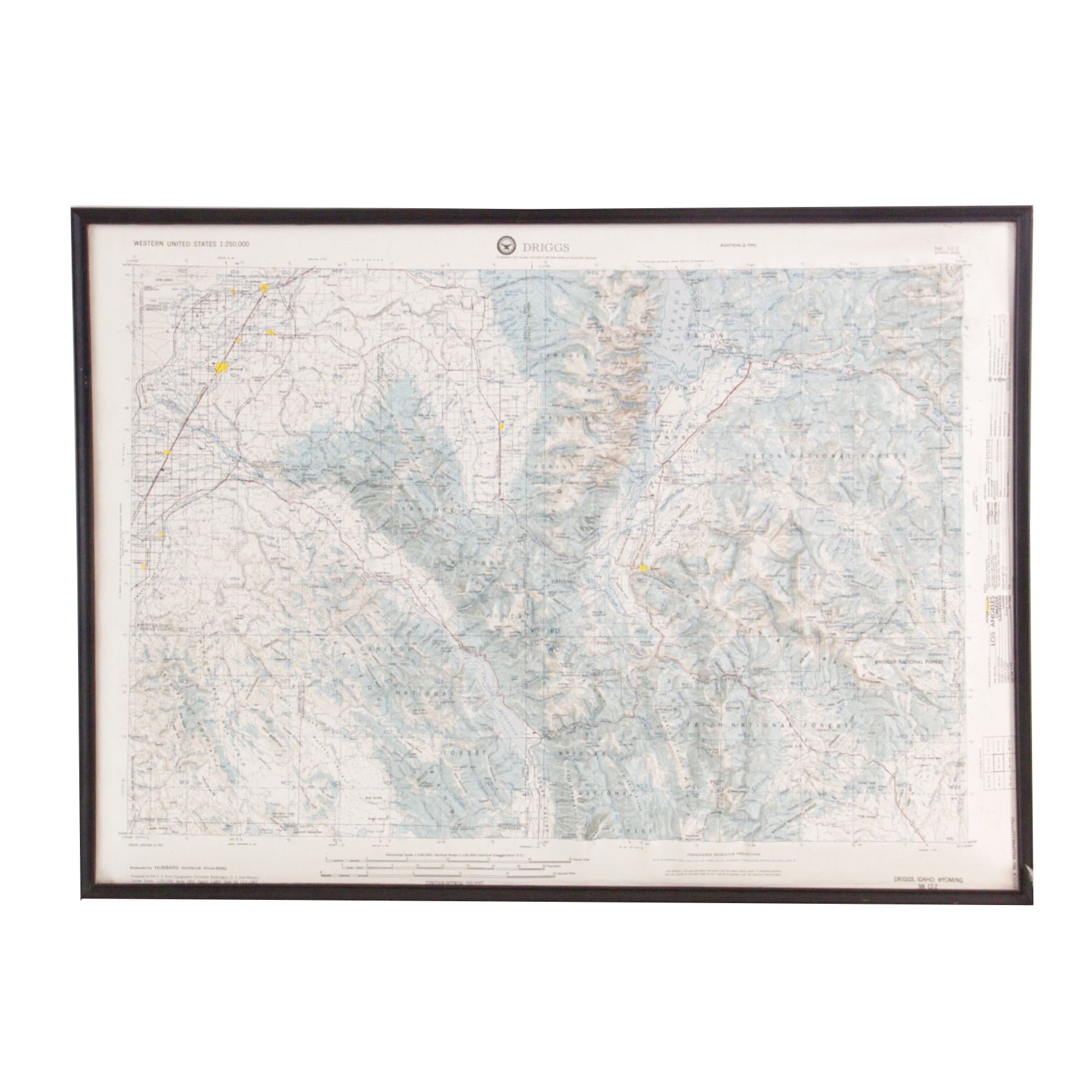 Framed Vintage 3D Map of The Western United States