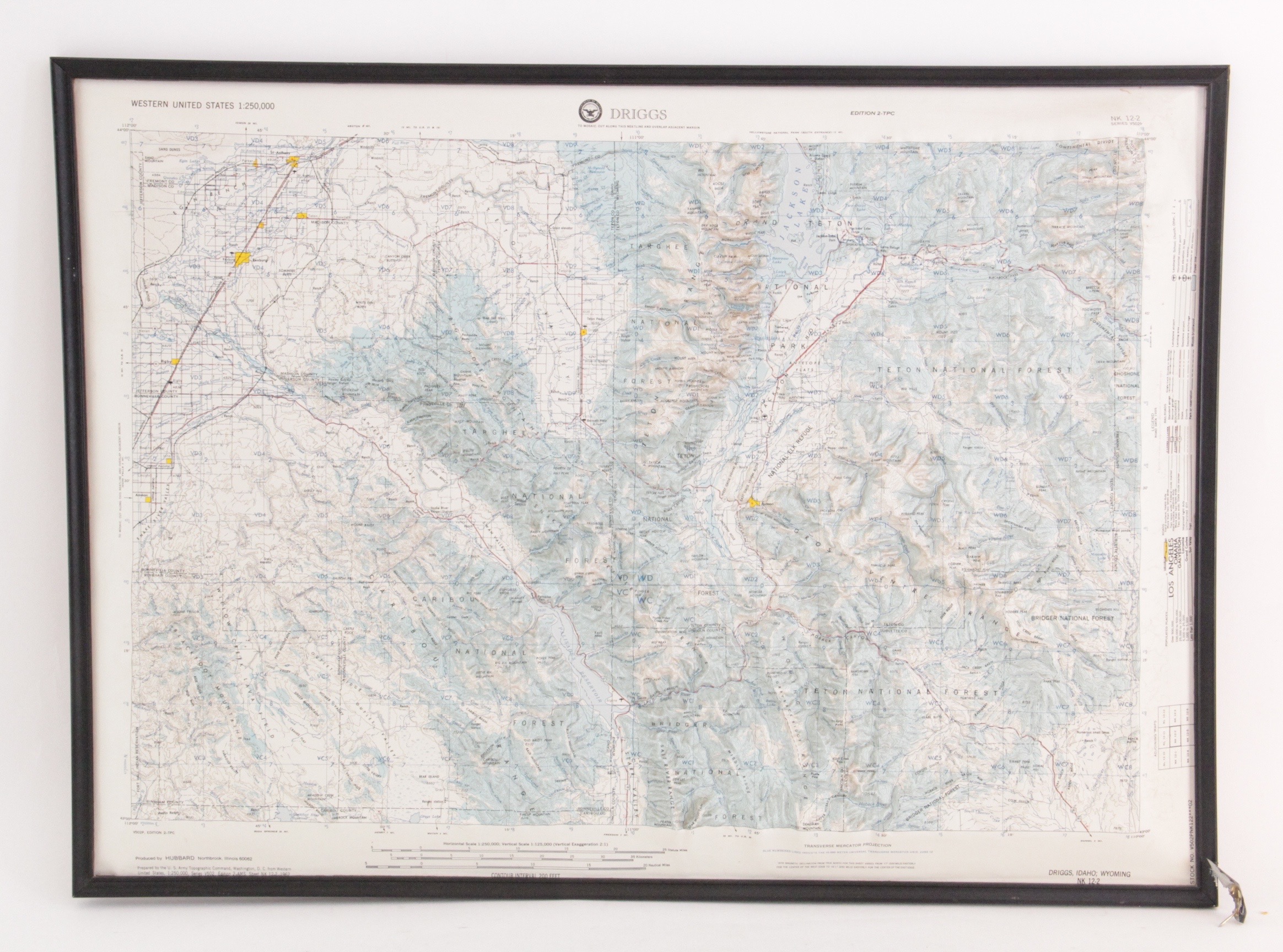 Framed Vintage 3D Map of The Western United States