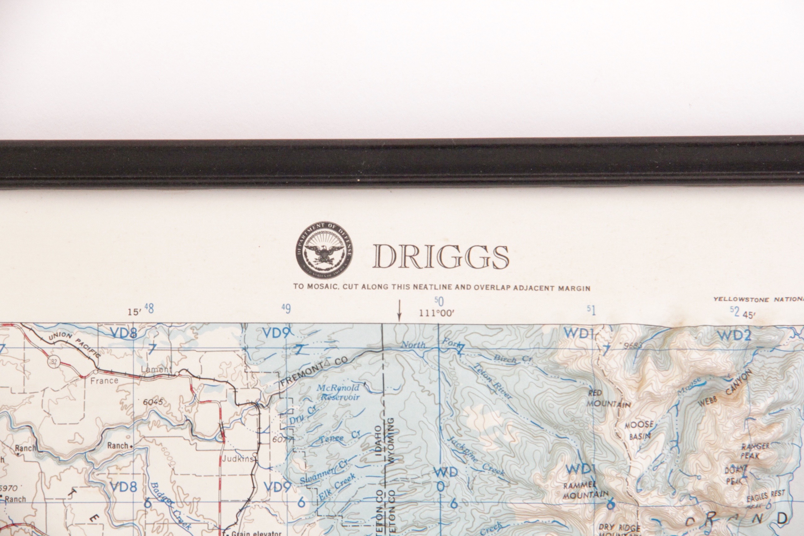 Framed Vintage 3D Map of The Western United States