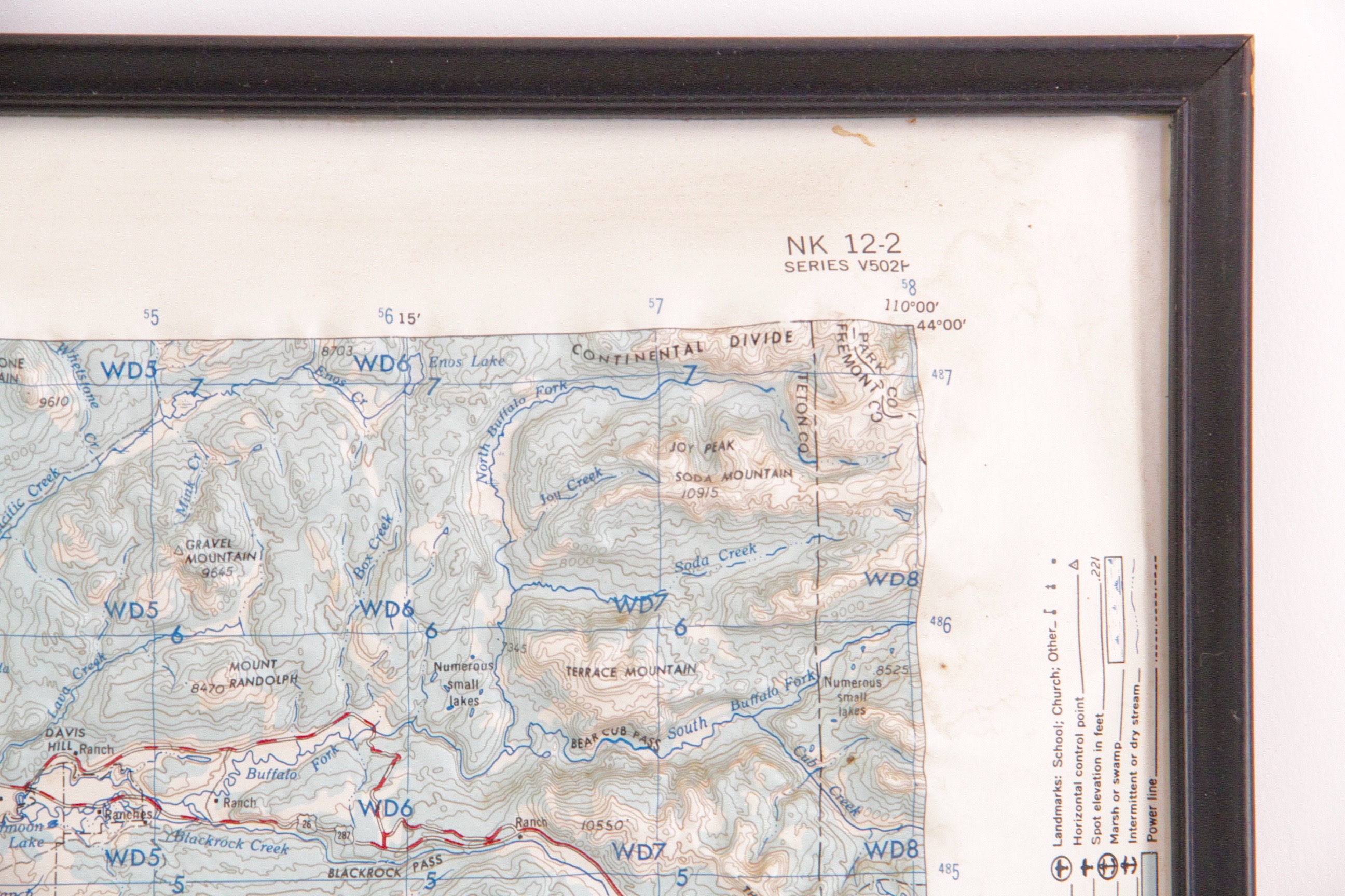 Framed Vintage 3D Map of The Western United States