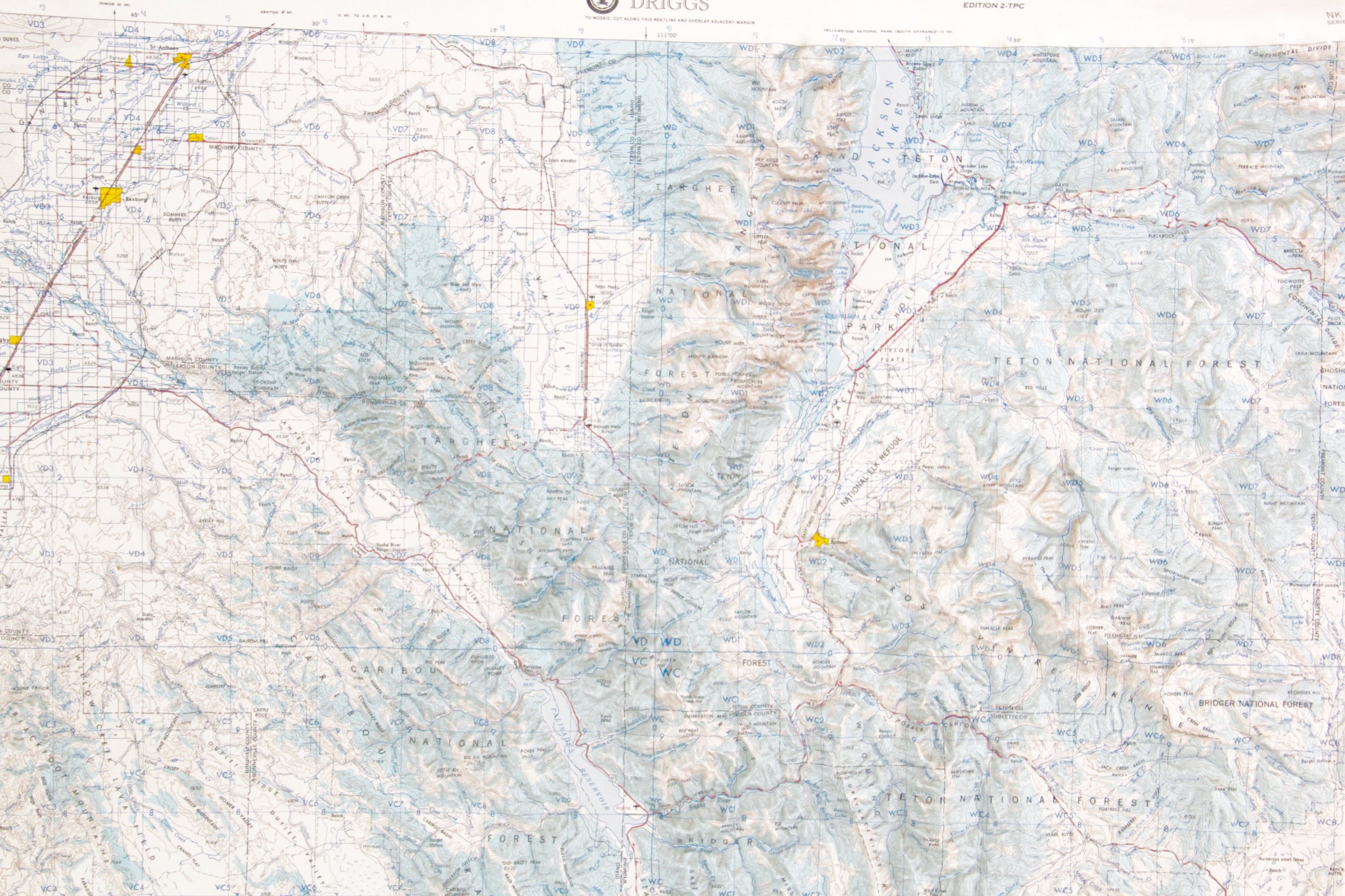Framed Vintage 3D Map of The Western United States