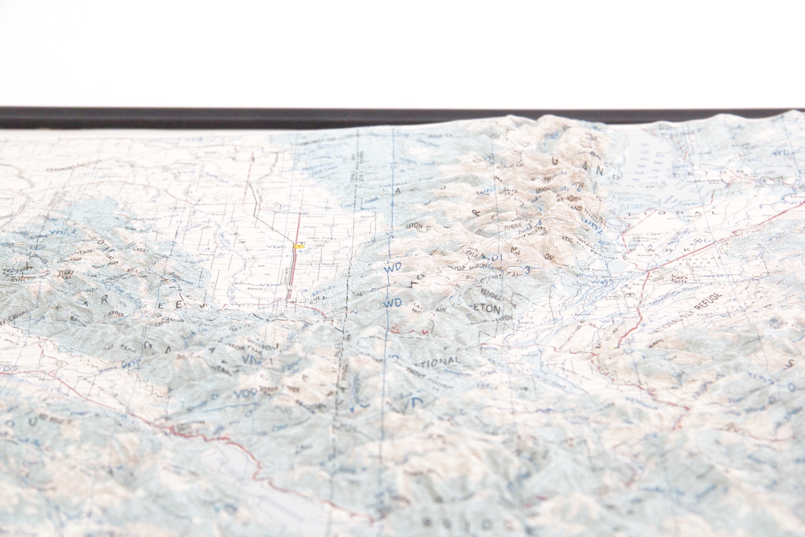 Framed Vintage 3D Map of The Western United States