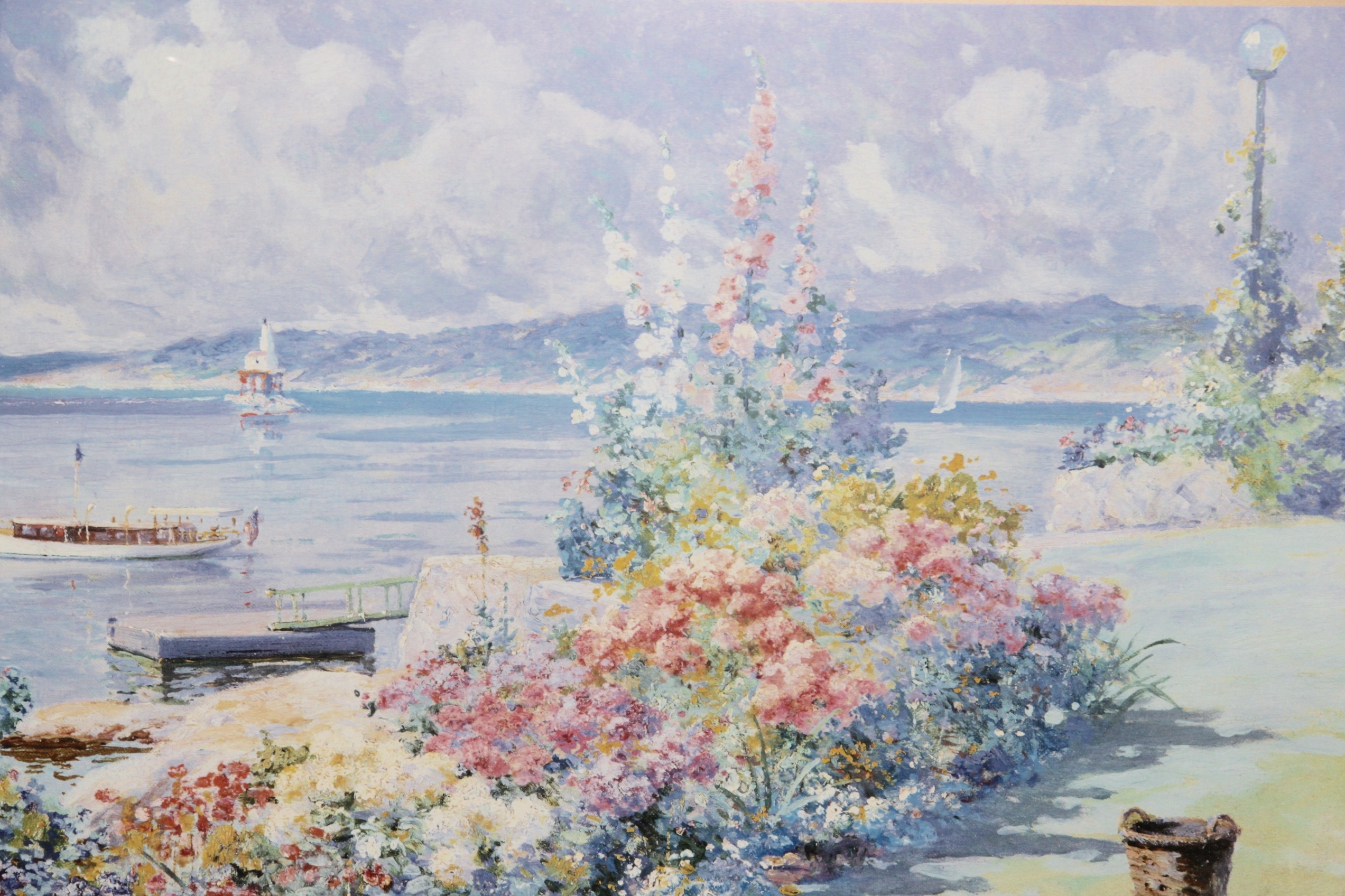 Albert F. Graves "Flowers by the Bay" Photo Offset Lithograph