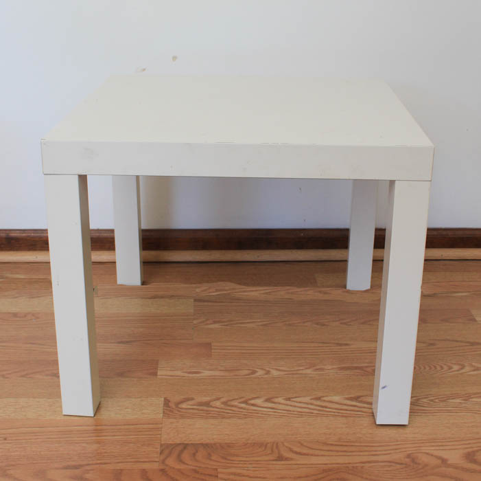 Pair of White Laminate Side Tables
