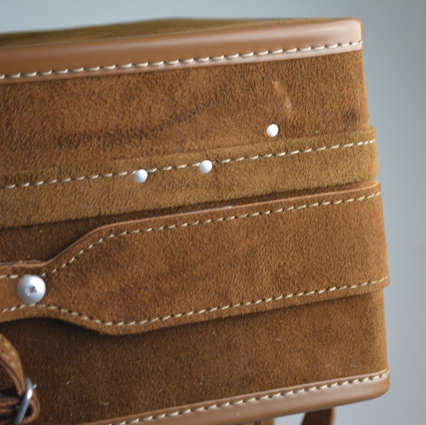 Three Piece Halston Brown Suede Luggage Set For Hartmann Luggage