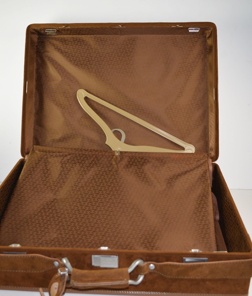 Three Piece Halston Brown Suede Luggage Set For Hartmann Luggage