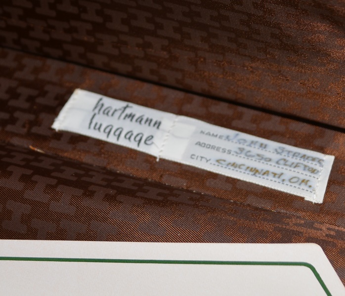 Three Piece Halston Brown Suede Luggage Set For Hartmann Luggage