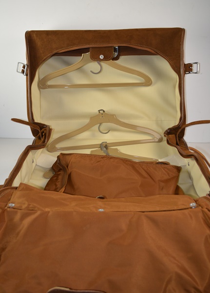 Three Piece Halston Brown Suede Luggage Set For Hartmann Luggage