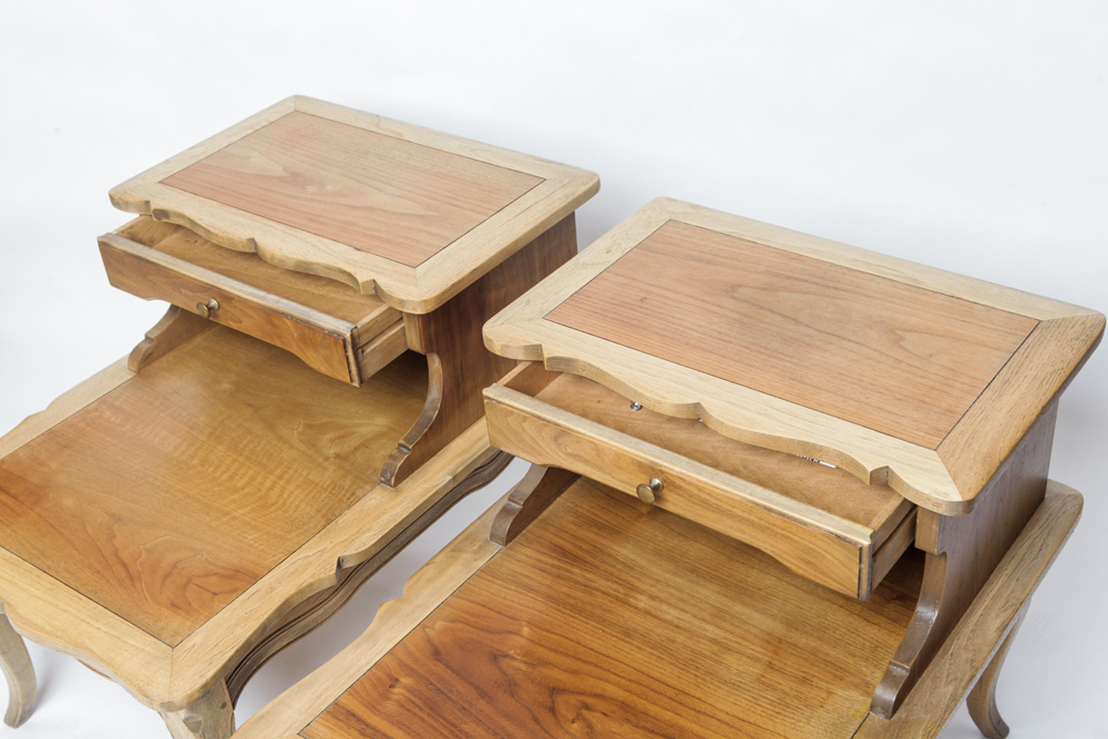 Pair of Basque Provincial Drexel End Tables