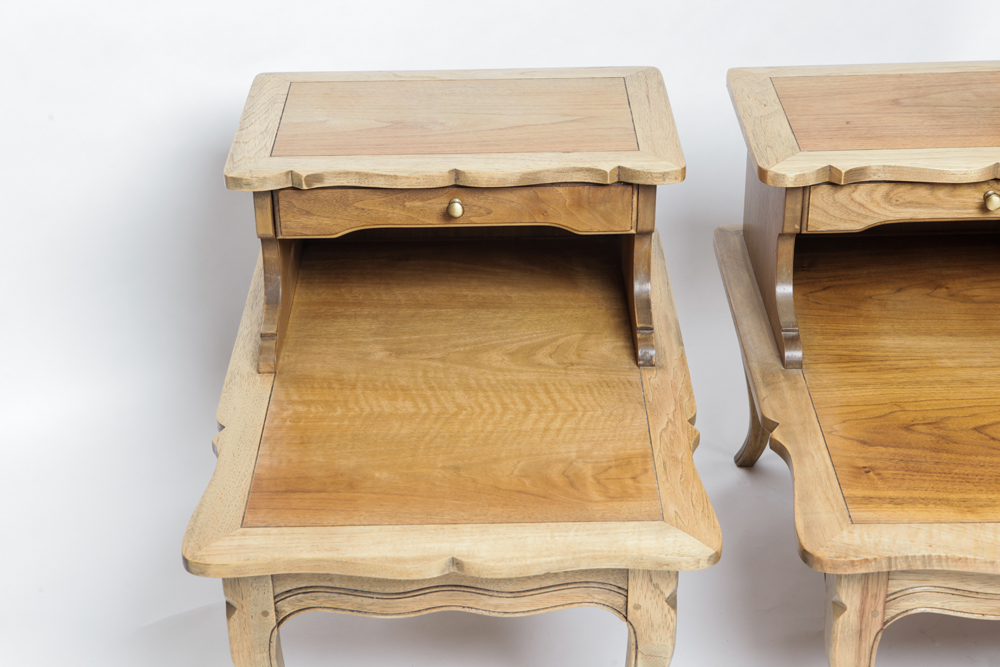 Pair of Basque Provincial Drexel End Tables