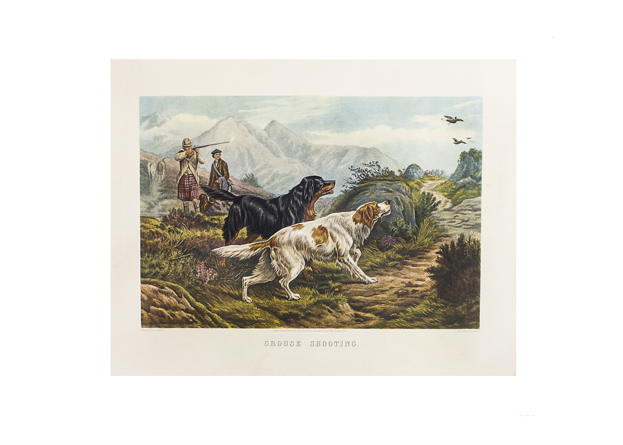 Engraving Titled "Grouse Shooting" by Basil Bradley