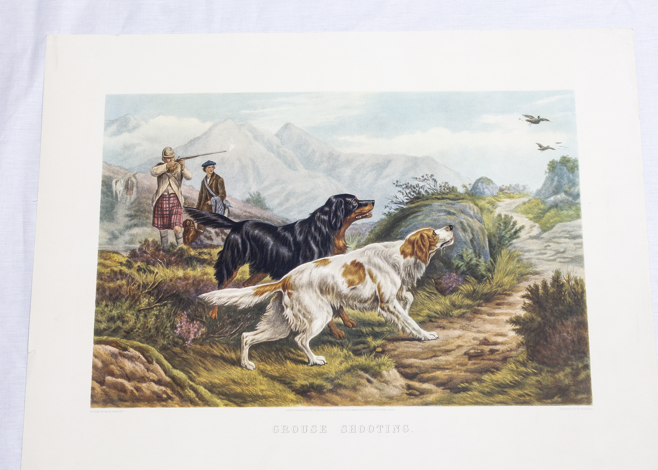 Engraving Titled "Grouse Shooting" by Basil Bradley