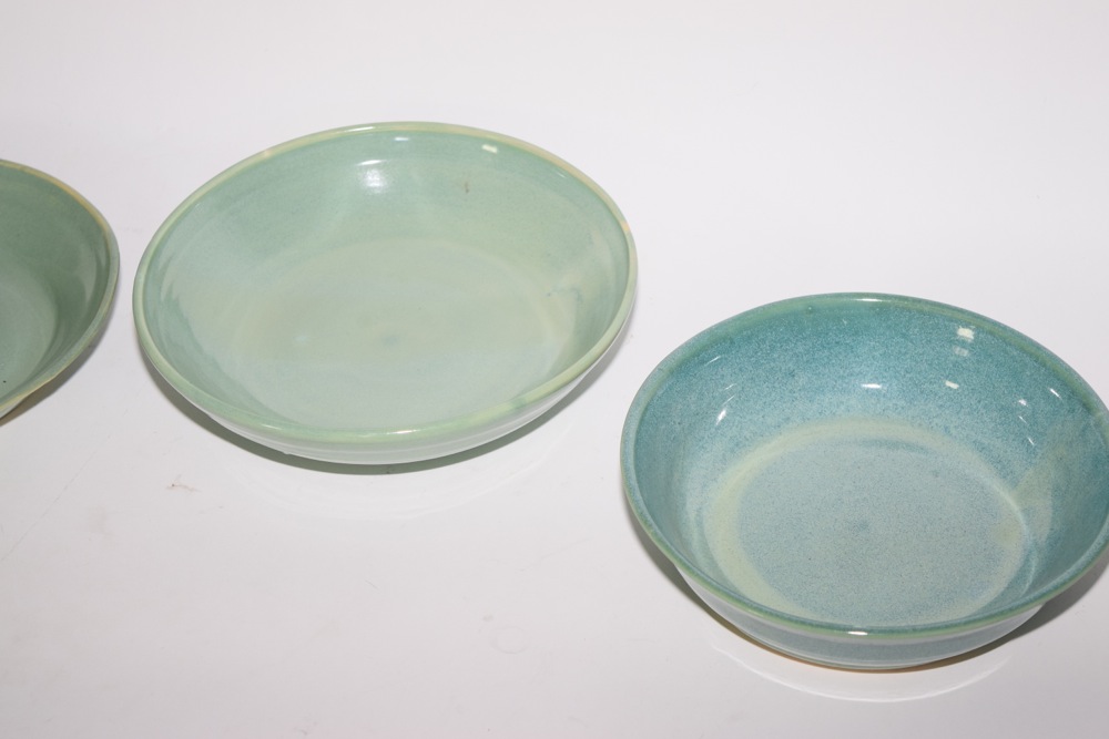 Three Margo Elberg Signed Pottery Bowls