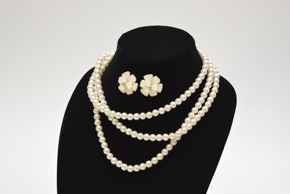 Rhinestone and Faux Pearl Jewelry
