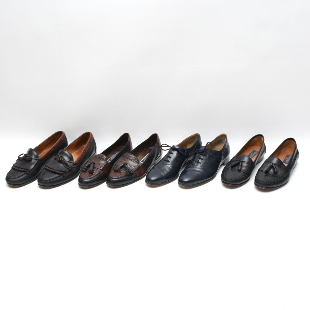 Four Pairs of Mens Leather Shoes, Including Cole Haan