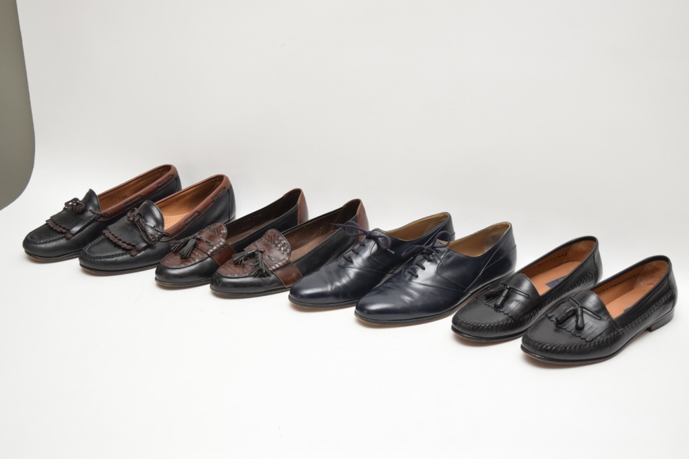 Four Pairs of Mens Leather Shoes, Including Cole Haan