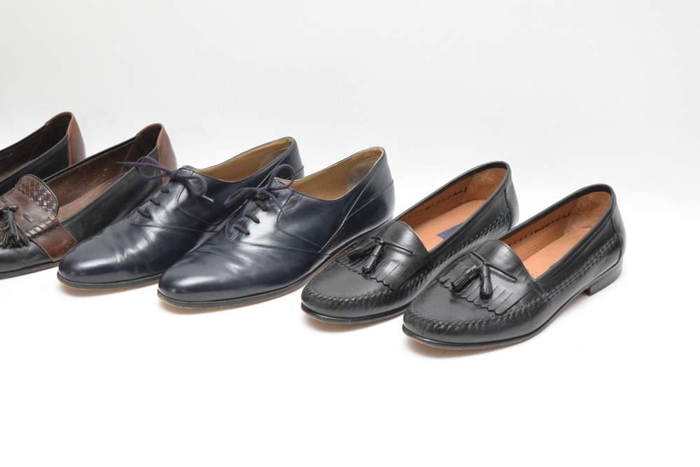 Four Pairs of Mens Leather Shoes, Including Cole Haan