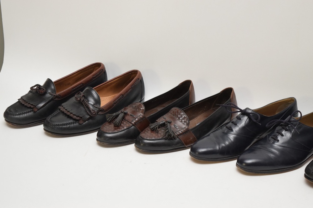 Four Pairs of Mens Leather Shoes, Including Cole Haan