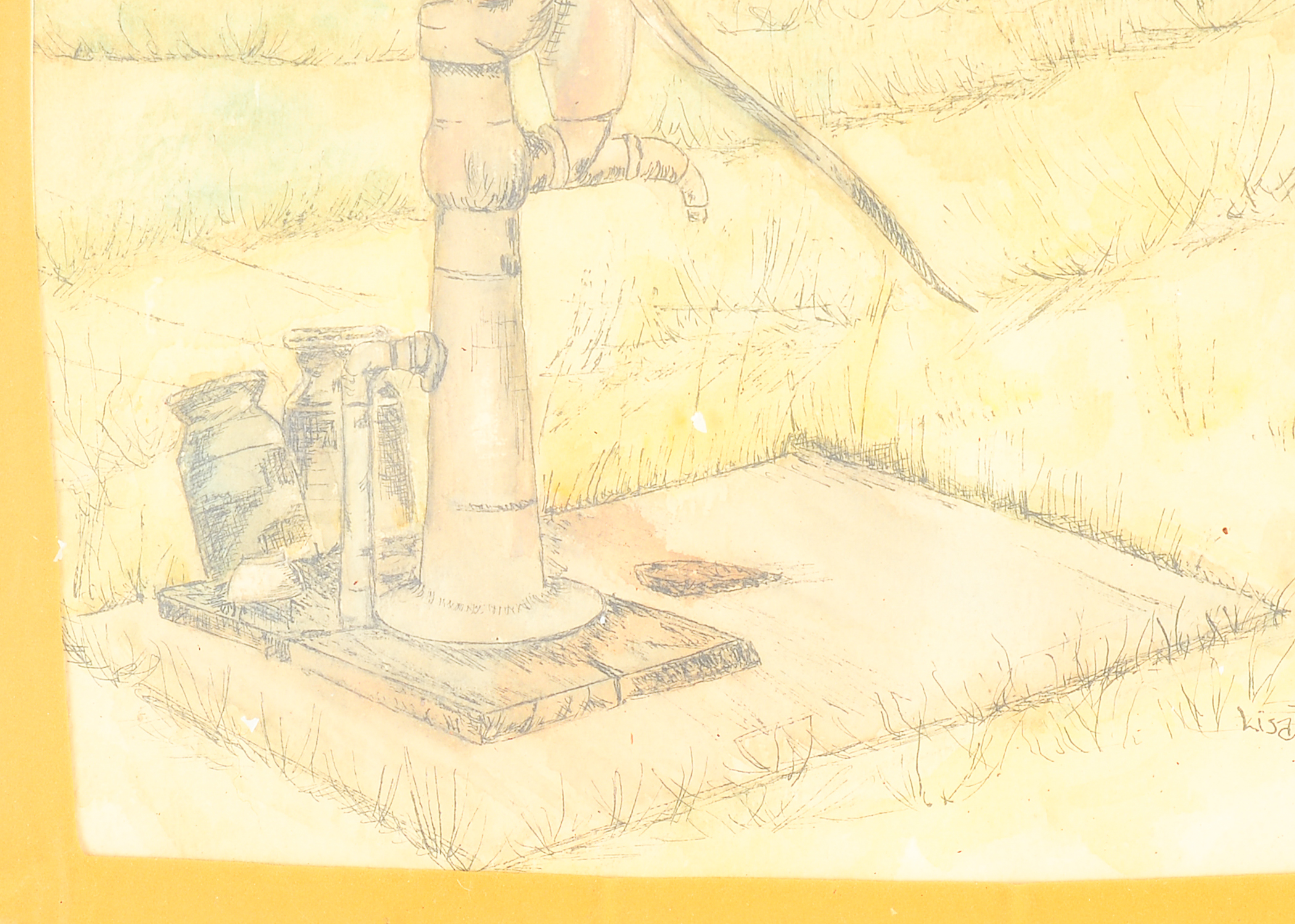 Pair of Vintage Framed Drawings