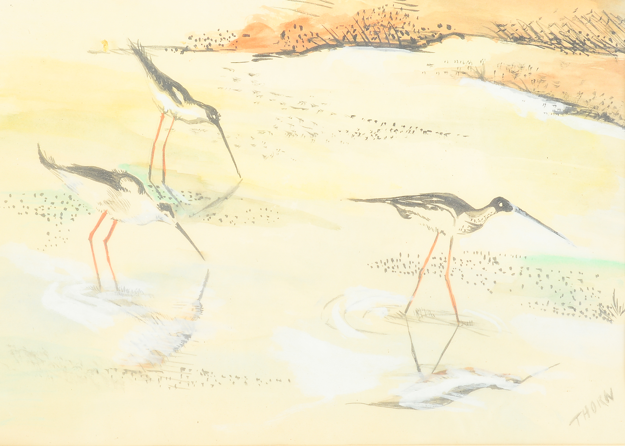 Pair of Vintage Framed Drawings