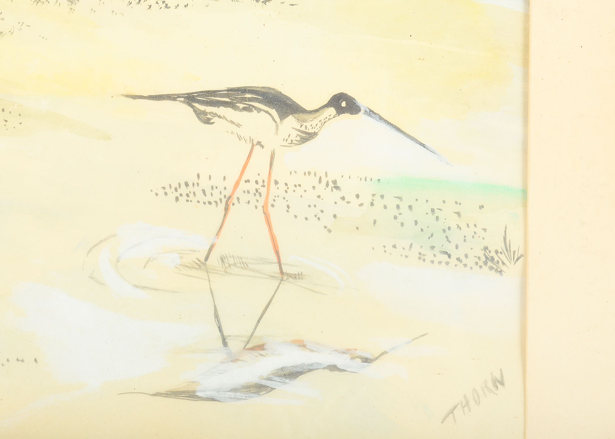 Pair of Vintage Framed Drawings