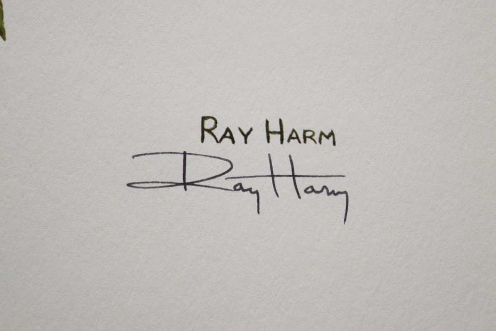 Signed Ray Harm Cedar Waxwing Offset Lithograph