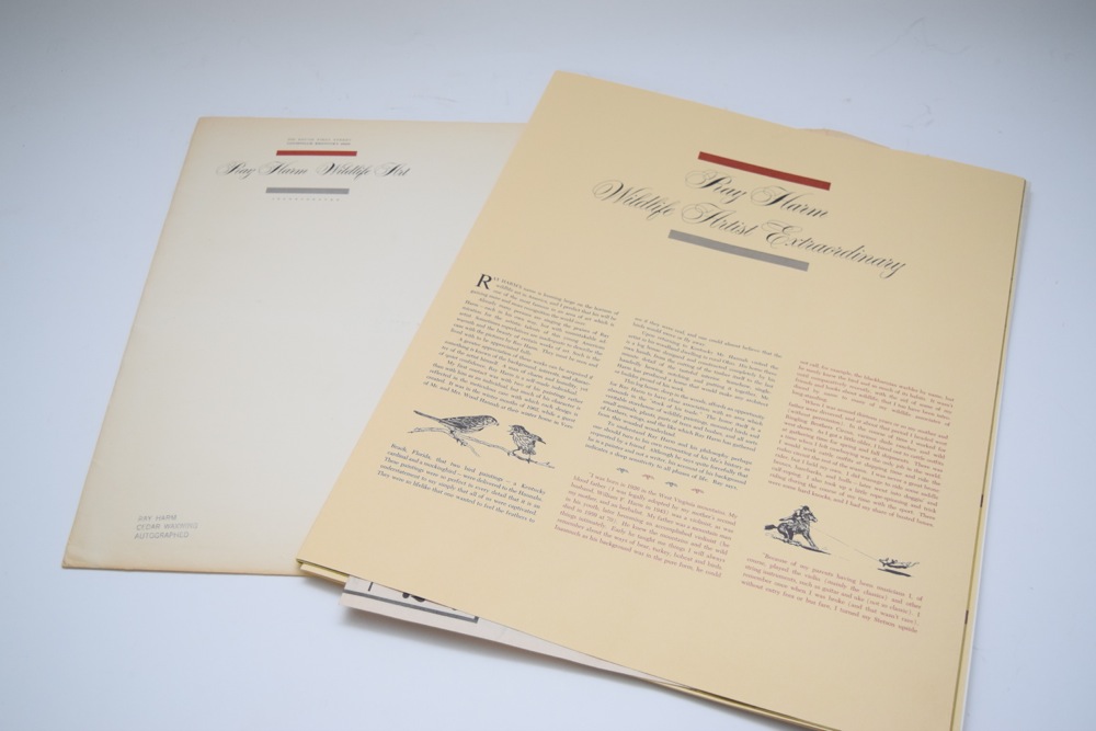 Signed Ray Harm Cedar Waxwing Offset Lithograph