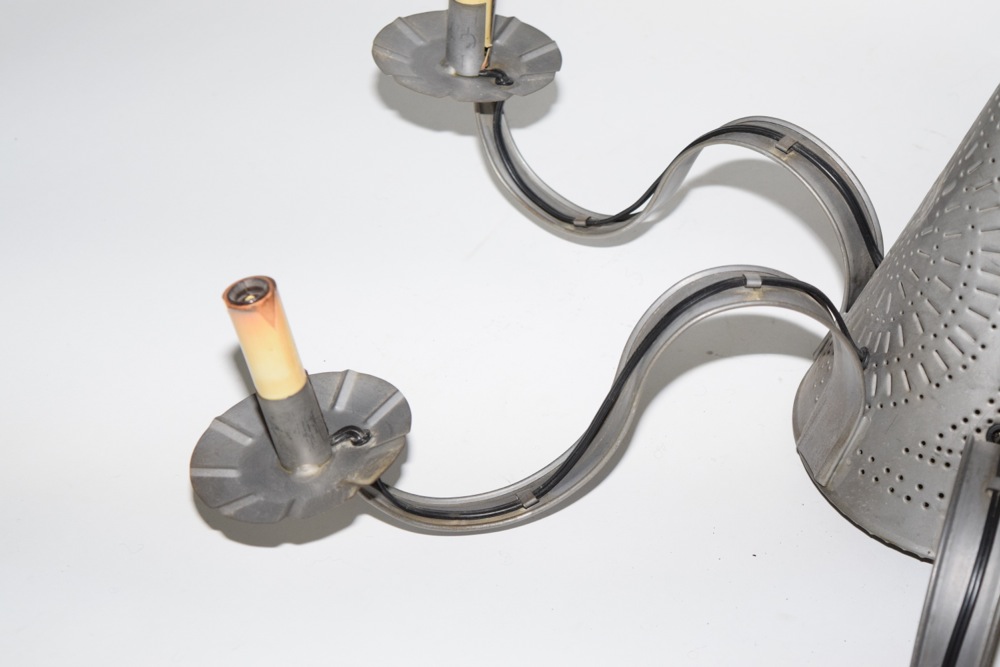 Vintage Punched Tin Chandelier