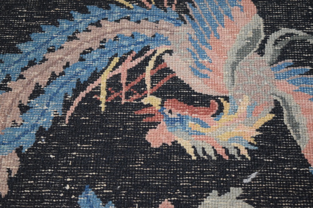 Antique Peacock Themed Handwoven Accent Rugs