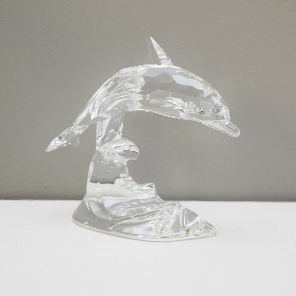 Swarovski Crystal Dolphin on Wave Figurine
