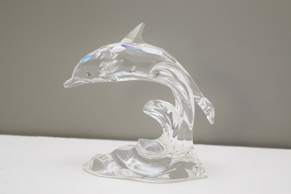 Swarovski Crystal Dolphin on Wave Figurine
